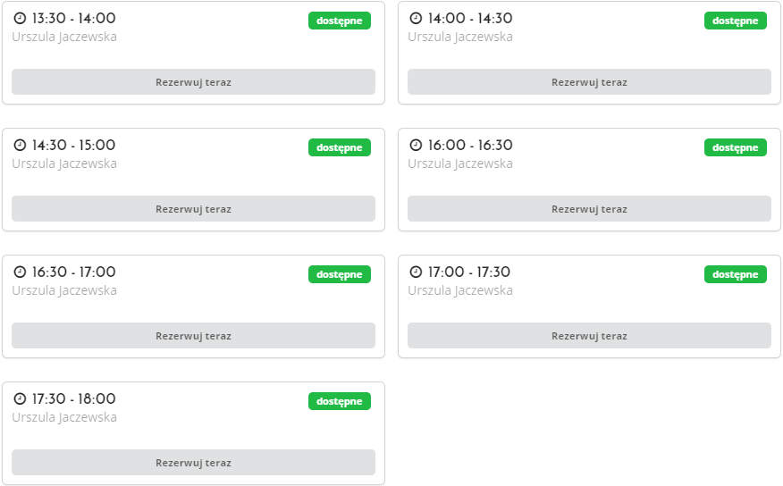 Lista terminów specjalisty